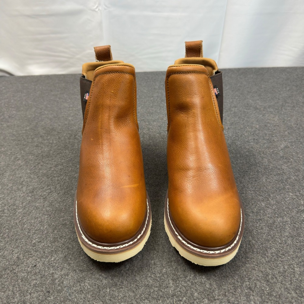 Sureway SW607 Mens 10.5 Leather Chelsea Work Boots Slip Resistant EH Brown